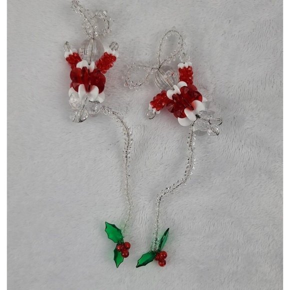 Vintage Beaded Christmas Ornaments Lot of 13 Wreath Bell Candy Canes - Picture 3 of 11